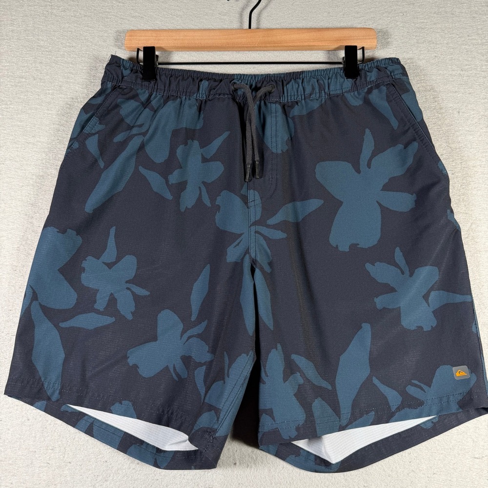 Quiksilver Waterman‎ Mens Navy Blue Floral Hybrid Board Shorts EQMWS03097 Size L